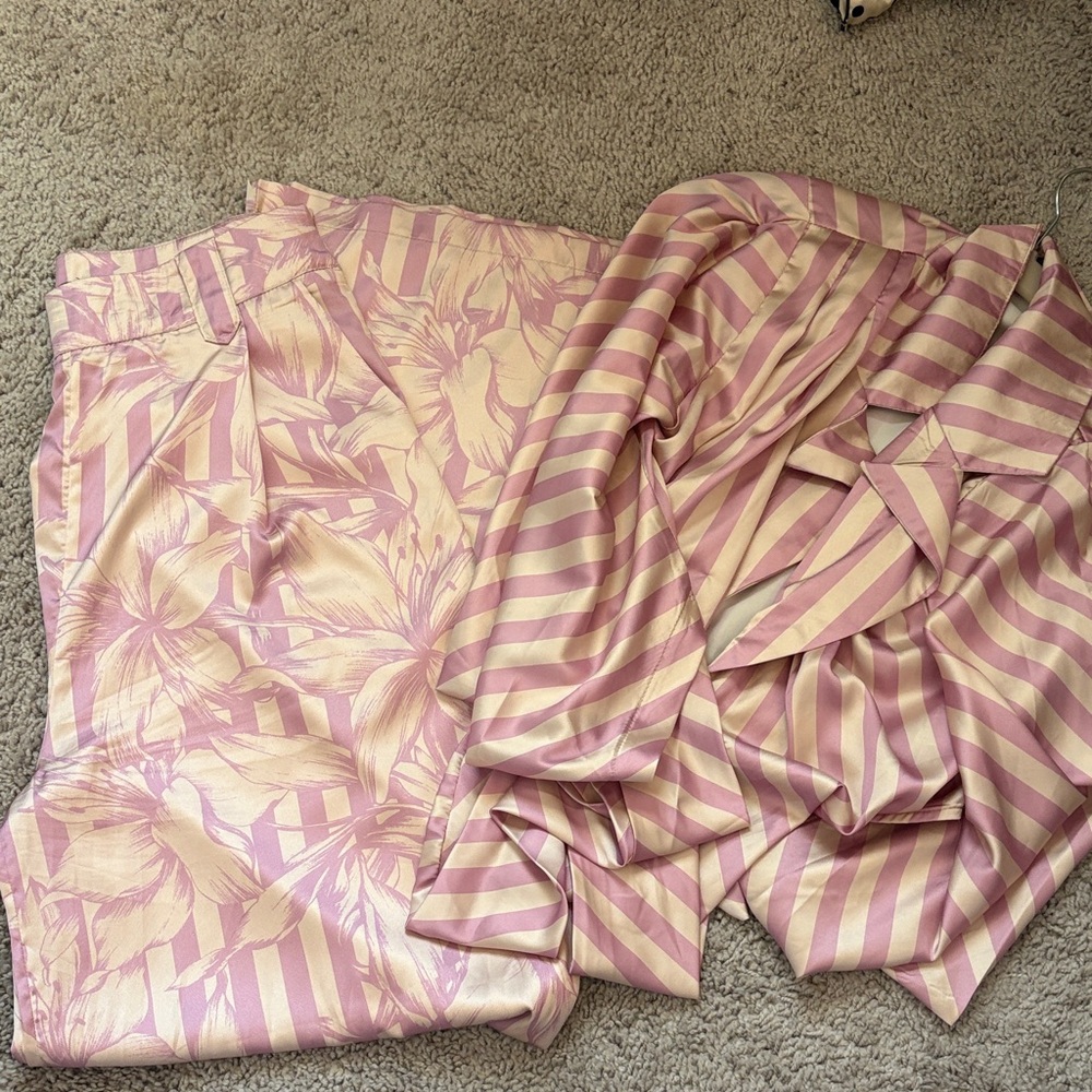 Pink and Cream Striped Jumpsuit